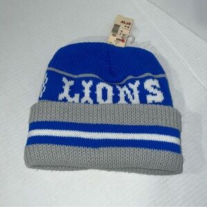 Rare New Vintage Detroit Lions Knit Hat Beanie Nfl Script